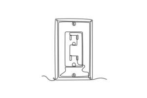 Power Outlet. electrical terminal concept. Single line draw design. graphic illustration vector