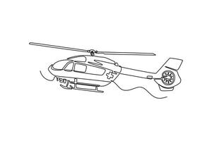 Air ambulance. air transport concept. Single line draw design. graphic illustration vector