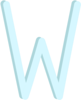 Lovely color and style of english alphabet capital letter W. png