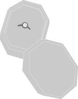 Opened ring box with a ring inside vector