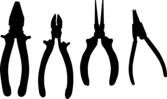 Silhouette of icons of tools. vector
