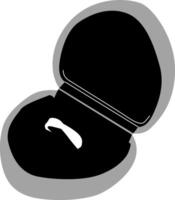 Ring in an open box isolated on white background vector