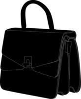 Elegant Black Handbag with Handle vector