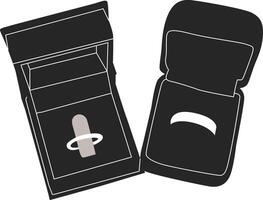 Silhouette of ring box open vector