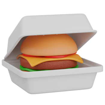 3d render aberto Comida pacote ícone png