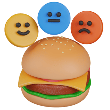 3d render hamburguer com reação rostos ilustração png