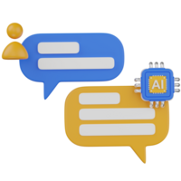 3d render AI Chatbot Communication Artificial Intelligence in Digital Interaction illustration png