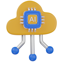 AI cloud computing technology with processor for data processing png
