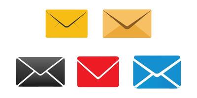 Collection of Email Envelope Icons for Communication, Contact, or Messaging vector