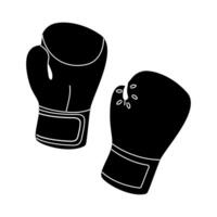 Boxing gloves ready for practice in a training gym environment during afternoon hours vector