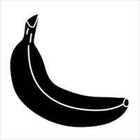 Stylish black and white illustration of a banana in a minimalist design vector
