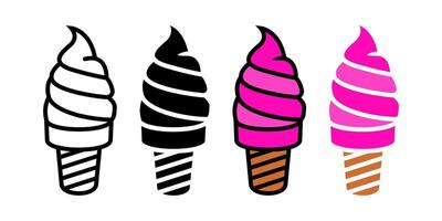 Ice Cream icon set. for mobile concept and web design on white background vector