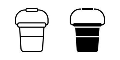 Bucket icon set. for mobile concept and web design on white background vector