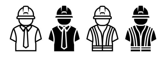 Worker icon set. for mobile concept and web design on white background vector