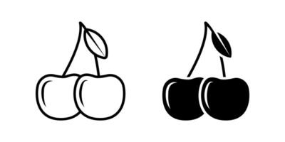 Cherry icon set.for mobile concept and web design on white background vector