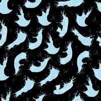 seamless pattern of various splashes and drops of water on a black background vector