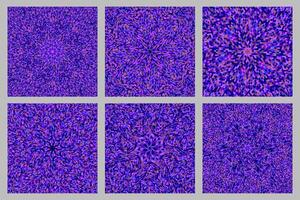 Purple abstract dynamic geometrical circular burst mosaic background set vector