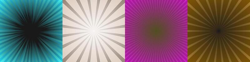 Gradient ray burst background collection vector