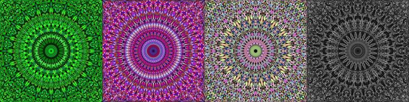 Seamless color geometric mandala pattern set vector