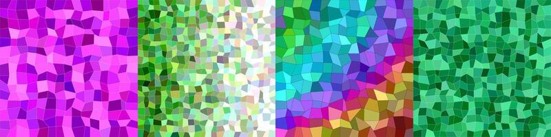Colored rectangle polygon pattern background set vector