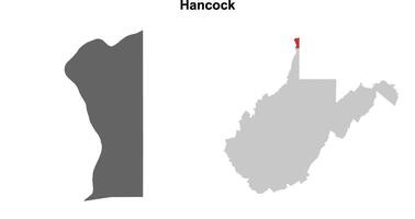 Hancock County, West Virginia blank outline map set vector