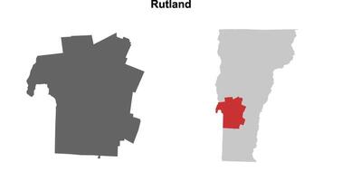 Rutland County, Vermont blank outline map set vector