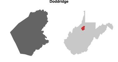 Doddridge County, West Virginia blank outline map set vector