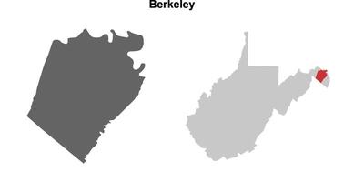 Berkeley County, West Virginia blank outline map set vector