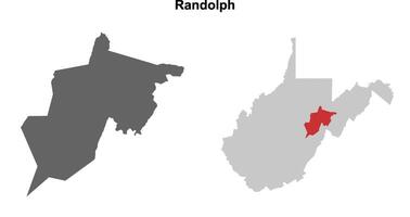 Randolph County, West Virginia blank outline map set vector