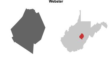 Webster County, West Virginia blank outline map set vector
