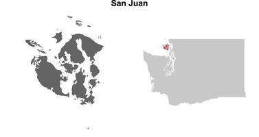 San Juan County, Washington blank outline map set vector