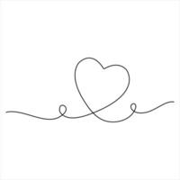 Minimalist Heart continuous line drawing illustration vector
