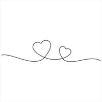 Two hearts connected by a single line a symbol of love and unity illustration vector