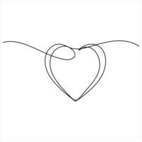 Continuous line drawing of Heart outline style illustration vector