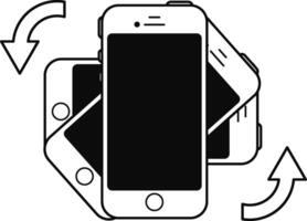 Rotate Your Phone guidance illustration an outline style vector