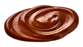 smooth swirl of creamy chocolate sauce on isolated background with glossy texture perfect for dessert topping or food design png