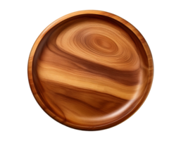 top view of empty oval wooden plate with elegant natural wood grain pattern on isolated background for food presentation and eco kitchenware design png