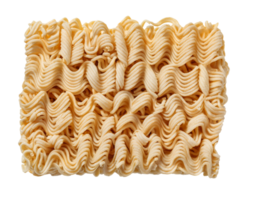 crispy square block of uncooked instant noodles on isolated background showing close-up wave pattern and raw pasta texture png
