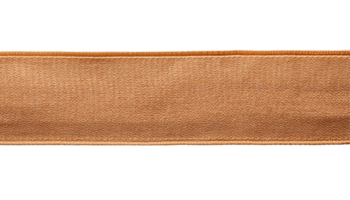 close-up fabric ribbon texture in matte orange gold color for crafts and gift wrapping on isolated background png