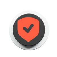 A button with a check mark on it png