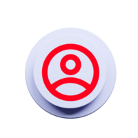 White button with red shape circle on it png