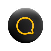 A flat and yellow speech bubble icon on a flat button flat png