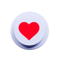 red shape heart button on a flat shape flat png