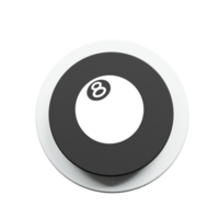 A flat and white button with a white ball on it flat png