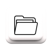 A white button with a folder icon on it flat png