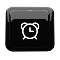 A flat button with a clock icon on it png