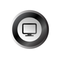 A flat and white computer icon on a flat shape flat png