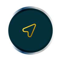 A yellow arrow pointing to the left on a flat shape png