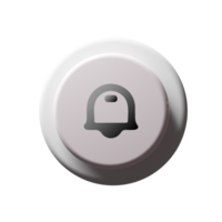 A button with a bell on it in front of a flat shape flat png