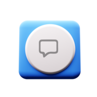 A blue button with a speech bubble on it png